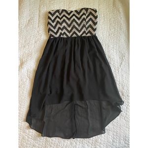 Tini Lili High Low Strapless Mini Dress